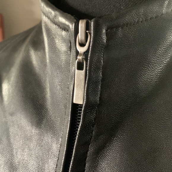 Danier Black Leather Mock-Neck Jacket - Picture 8 of 8